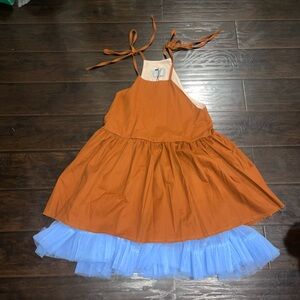 Jealousy Babydoll Tulle dress Size Small Denim overlay Fairy Boho NWT